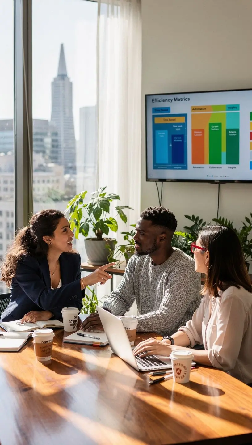 Illustration of interconnected digital tools icons representing automation and workflow simplification.